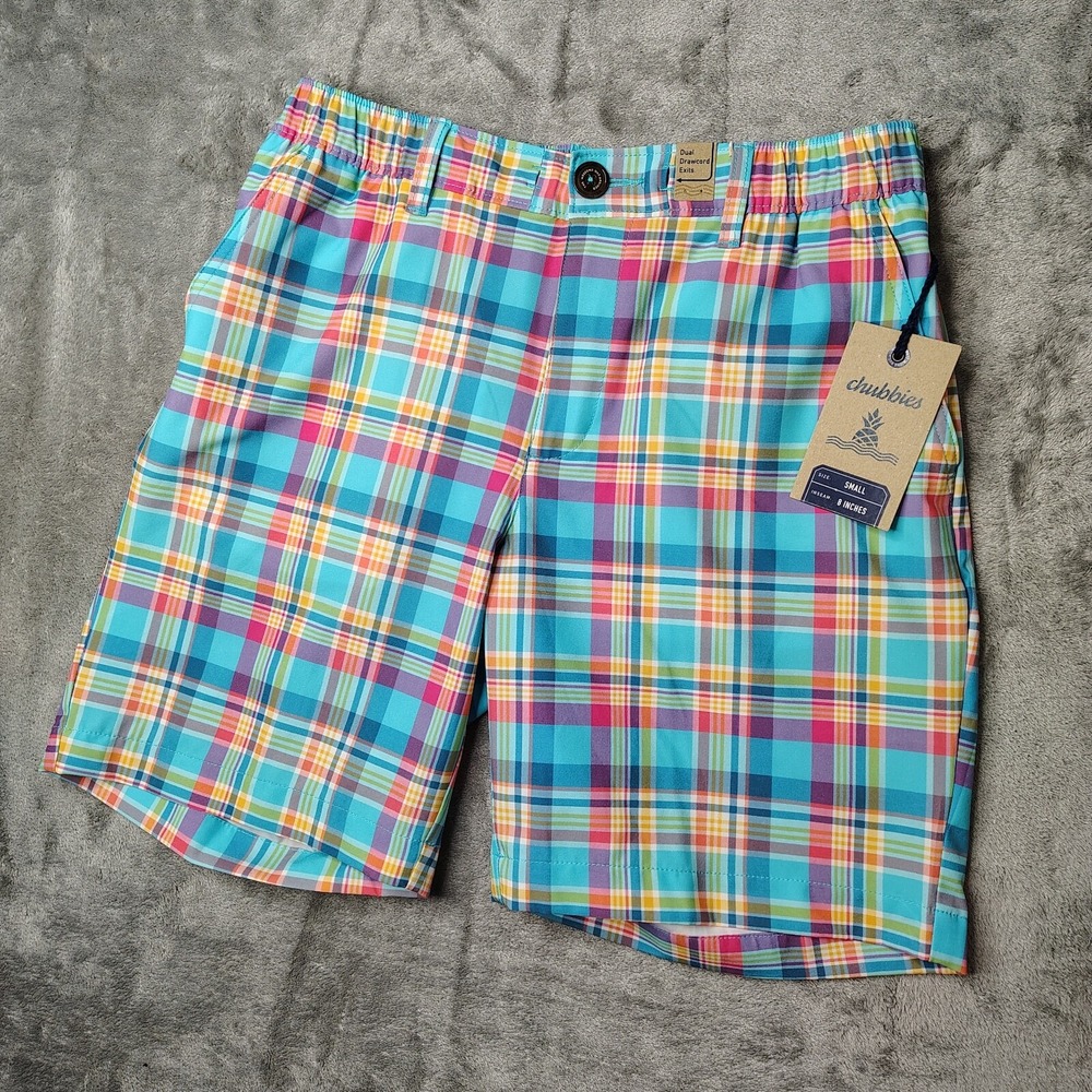 Chubbies The M Is For Madrases Everywear Shorts Mens Small Multi Plaid 8" Inseam